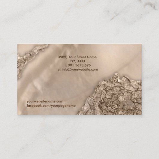 プラチナパール混合メディア抽象芸術 名刺 (裏面)