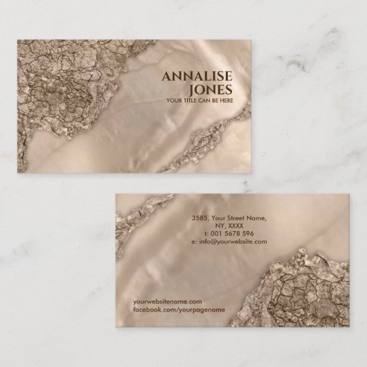 プラチナパール混合メディア抽象芸術 名刺 (正面/裏面)