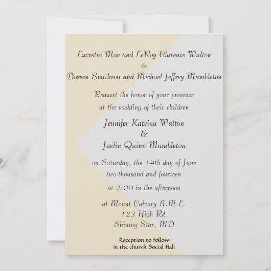 プラチナパール結婚式招待状と親 招待状 (正面)