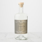 プラチナベージュにグリッターイニシャル 商品ラベル リキュールボトルラベル (正面)