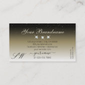 プラチナベージュグラディエントスパークルダイヤモンドイニシャル 名刺 (裏面)