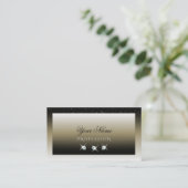 プラチナベージュグラディエントスパークルダイヤモンドエレガント 名刺 (スタンド正面)