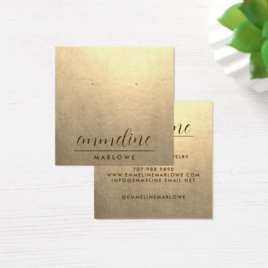 プラチナミニマリストイヤリングジュエリーディスプレイカード (デスク)