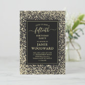 プラチナムグリッターブラック50thバースデーパーティーInvita 招待状 (スタンド正面)