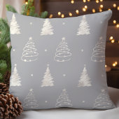 プラチナムグレイファンシークリスマスツリーホリデーパターン クッション