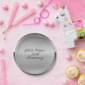 プラチナムシルバーシャインパーソナライズされたカスタムパーティー ペーパープレート (パーティー)