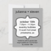 プラチナリングの写真の婚約パーティ 招待状 (裏面)