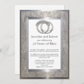 プラチナリング 20周年記念 結婚記念日 招待状 (正面/裏面)