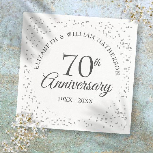 プラチナ婚式70周年記念 スタンダードカクテルナプキン
