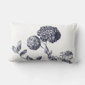 プラチナ灰色のモダンな植物の花のToile ランバークッション (裏面)