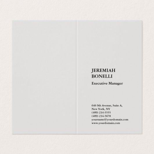 プラチナ灰色ミニマルモダン主義プレミアムシルク 名刺 (外部フラット)