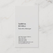 プラチナ灰色ミニマルモダン主義プレミアムシルク 名刺 (正面)