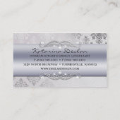 プラチナ熱血なダマスク織のファッションかインテリア・デザイン 名刺 (裏面)