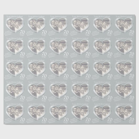 プラチナ結婚記念日の写真の夫の覆い ラッピングペーパー (フラット)