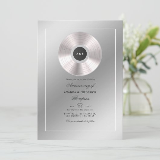 プラチナ結婚記念日招待状 招待状 (スタンド正面)