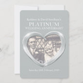 プラチナ結婚記念日 ハート写真 年間招待 招待状 (正面)