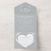 プラチナ結婚記念日 70周年パーティーイベント オールインワン招待状 (内側)