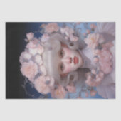 プラチナ美しい – 女性のポートレートと花 薄葉紙 (正面)