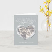 プラチナ記念日のお母さんおよびパパの写真カード カード (黄色い花)