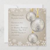 プラチナ金ゴールドクリスマスボールパーティー 招待状 (裏面)