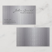 プラチナ金属の形成外科医の名刺 名刺 (正面/裏面)