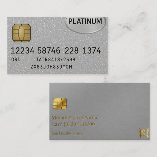 プラチナ銀の名刺 名刺 (正面/裏面)