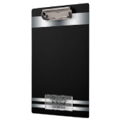 プラチナ銀シャインエレガントグラムパーソナライズされた クリップボード (左)