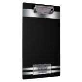 プラチナ銀シャインエレガントグラムパーソナライズされた クリップボード (右)