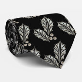 プラチナ銀製のヒイラギのクリスマスのタイ ネクタイ (ロール)