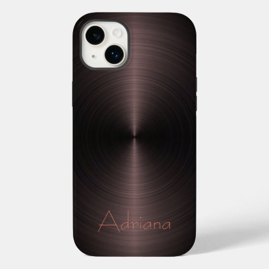 プラチナ青銅及び黒ステンレス鋼金属 Case-Mate iPhoneケース (裏面)