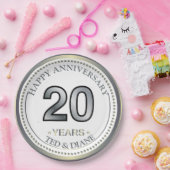 プラチナ20周年記念紙皿 ペーパープレート (パーティー)