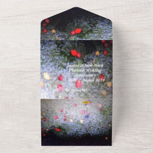 プラチナ20結婚周年記念の招待 オールインワン招待状 (外側)