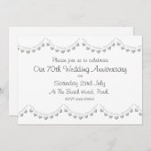 プラチナ70周年結婚記念日招待状 招待状 (正面/裏面)