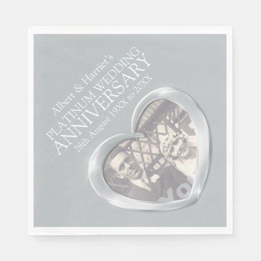 プラチナ70周年記念ハートフォトナプキン スタンダードランチョンナプキン (正面)