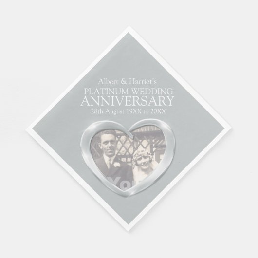 プラチナ70周年記念ハートフォトナプキン スタンダードランチョンナプキン (角)