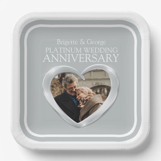 プラチナ70周年記念写真ハート広場 ペーパープレート (正面)