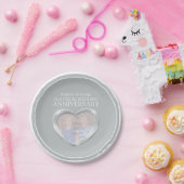 プラチナ70周年記念写真ハート紙プレート ペーパープレート (パーティー)