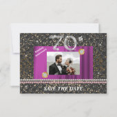 プラチナ70周年記念Save the Date 写真入り 招待状 (正面)