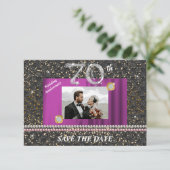 プラチナ70周年記念Save the Date 写真入り 招待状 (スタンド正面)