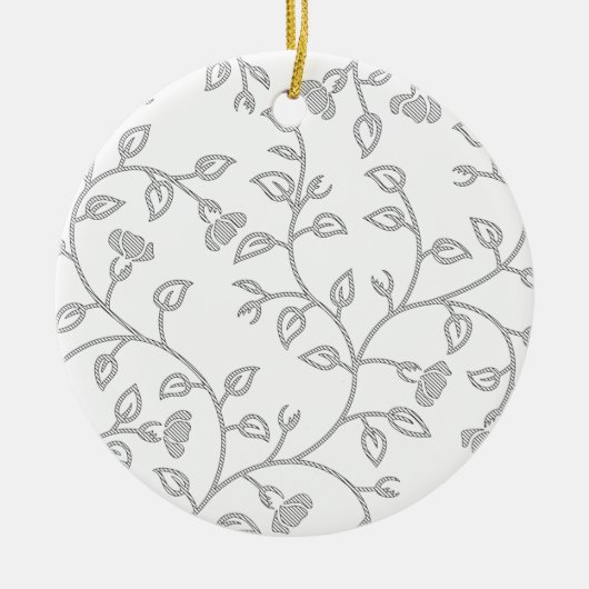 プラチナ、雪のドリフト、星ダスト装飾デザイン。 セラミックオーナメント (正面)