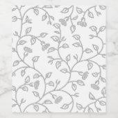 プラチナ、雪のドリフト、星ダスト装飾デザイン。 ワインラベル (シングルラベル)