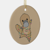 プラチプスクリスマステーブル甘い動物アダルトクロス セラミックオーナメント (右)