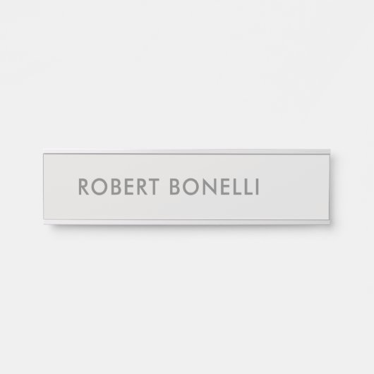 プラチユニークナモダングレイのミニマル サインプレート (正面)