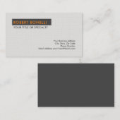 プラチユニークナモダングレイのミニマル 名刺 (正面/裏面)