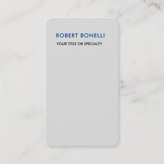 プラチユニークナモダングレイのミニマル 名刺 (正面)