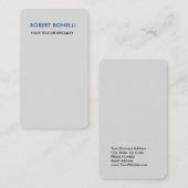 プラチユニークナモダングレイのミニマル 名刺 (正面/裏面)