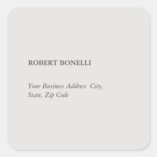 プラチユニークモダンナムグレイスタイリッシュミニマル スクエアシール (正面)