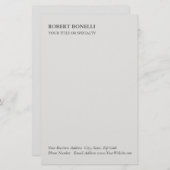 プラチユニークモダンナムグレイスタイリッシュミニマル 便箋 (正面/裏面)