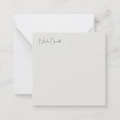 プラチユニークモダンナムグレイミニマリスト書記法 ノートカード (正面)