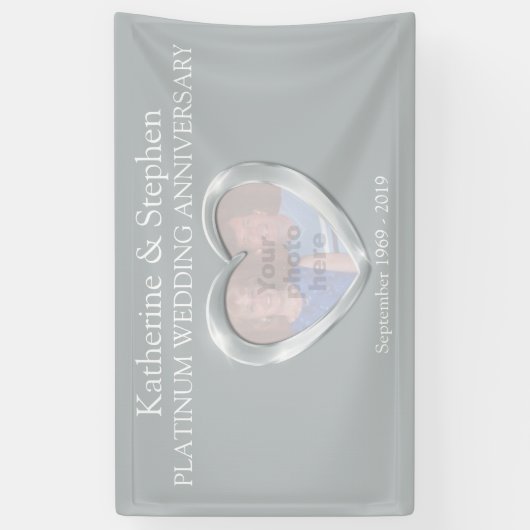 プラチ結婚ナムのハートフォトバナー 横断幕 (縦)